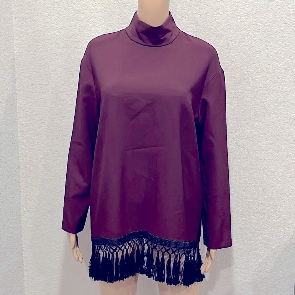 Zara burgundy & black tunic